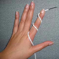 Fiberoptisk fiber FOT om finger